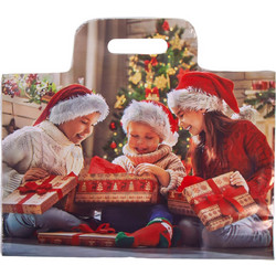 Τσάντα πλαστική χριστουγεννιάτικη Merry Christmas and a happy new year 38x26x12 εκ. 1 κιλό