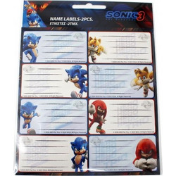 GIM ΕΤΙΚΕΤΕΣ ΣΧΟΛΙΚΕΣ SONIC 3 THE HEDGEHOG
