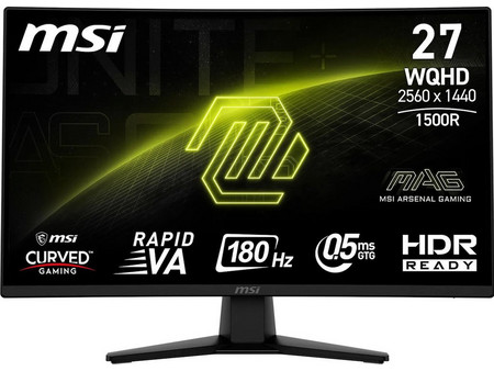 MSI MAG 274CQF VA HDR Curved Gaming Monitor 27" 2560x1440 QHD 180Hz 0.5ms