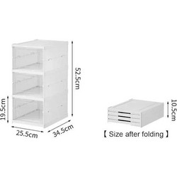 52.5cm/34.5cm/19.5cm Αναδιπλούμενα Πλαστικά Κουτιά Αποθήκευσης Παπουτσιών - Σετ 3 τεμαχίων - Αδιάβροχα & Διαφανή