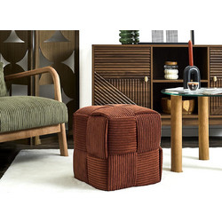 Σκαμπό Πουφ Scott Home Deco Factory με διαστάσεις 36x36x38cm - Terracotta HD0539