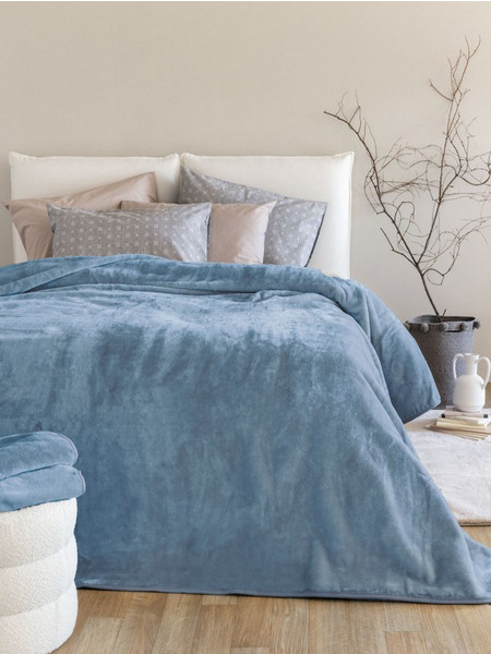 Palamaiki Κουβέρτα Βελουτέ 220x240 DREAM VELOUR/3 DENIM Μπλε