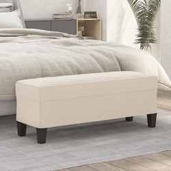 vidaXL Πάγκος Κρεμ 100x35x41 εκ. από Ύφασμα Μικροϊνών 349469