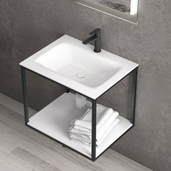 Karag ELOISE 60 Ένθετος Νιπτήρας Μπάνιου Πορσελάνης 60x46x16cm Λευκός