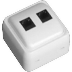 Eurolamp Πρίζα ΜΙΝΙ DATA Διπλή RJ11 & RJ45 Λευκή IP20 - Eurolamp - 147-16247