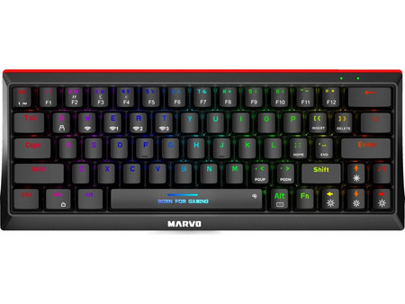 Marvo KG962 Μηχανικό Gaming Πληκτρολόγιο 60% με Custom Blue Διακόπτες RGB Black