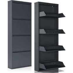 Hanah Home Παπουτσοθήκη Marino 4 Ανθρακί M50xΠ137xΥ15cm 206FRG1108