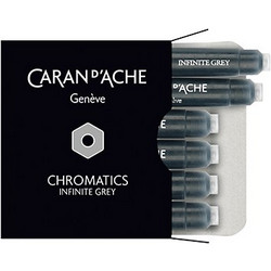 CARAN D'ACHE ΑΜΠΟΥΛΑ ΓΚΡΙ ΜΕΛΑΝΙ 6 ΤΕΜΑΧΙΑ INFINITE GREY