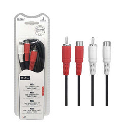 Καλώδιο σήματος RCA - 1546 - 2xRCA m-f/2xRCA m-f - 3m - 0002216