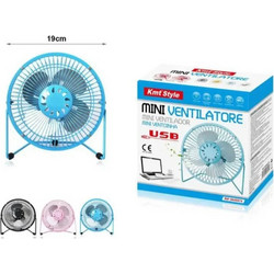 Mini Επιτραπέζιος Ανεμιστήρας 19cm Σε Μπλε Χρώμα ΚΜΤ Tools 8435340695746
