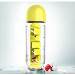 Παγούρι με Ενσωματωμένες Θήκες - Κίτρινο 600ml 23269