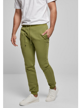 Urban Classics Organic Basic Ανδρικό Παντελόνι Φόρμας με Λάστιχο Χακί TB3825-02938