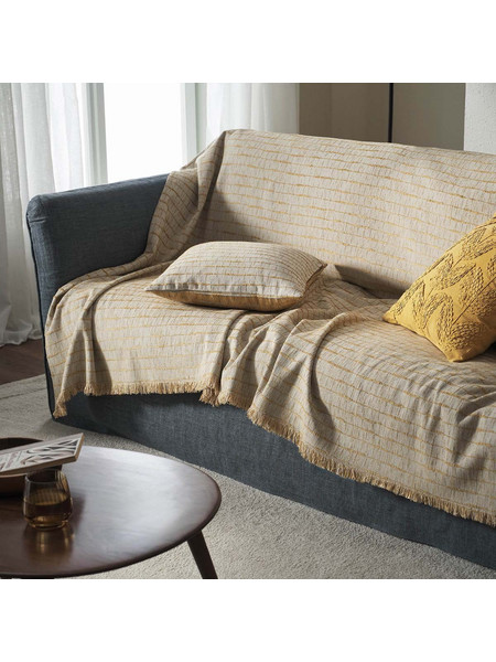 Gofis Home Ριχτάρι Πολυθρόνας 180x180 Leaf Gold 148/04