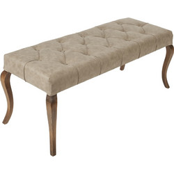 Artekko Bench Μπεζ Ταμπουρέ με Τεχνόδερμα (120x47x48)cm