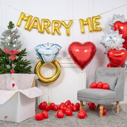 Σετ χρυσά Μπαλόνια Marry Me (7 τεμ)