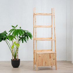 Ραφιέρα με ντουλάπι Nextdeco Natural μασίφ ξύλο Y180x60x38εκ