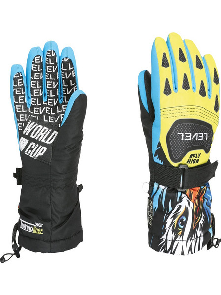 Level Junior Ski Gloves Yellow/Blue
