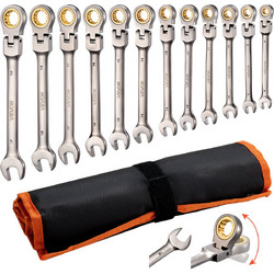 VEVOR Σετ Κατσαβιδιών Flex-Head με Καστάνια, 12 Τεμαχίων Metric 8-19 mm, 72 Δόντια, Από Ατσάλι Cr-V με Ευλύγιστη Συνδυαστική Λειτουργία και Θήκη Αποθήκευσης ZXBSTZYTS12PTSZ0P001V0