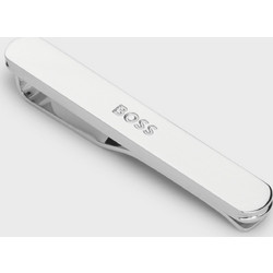 BOSS TIE CLIP B-BOSSONE ΓΡΑΒΑΤΑΣ ΜΕ ΧΑΡΑΓΜΕΝΟ ΛΟΓΟΤΥΠΟ - SILVER - 50552393