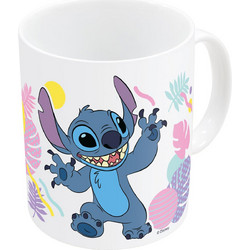 Stor: Stitch Hawaian Flower Ceramic Mug In Gift Box (325ml)
