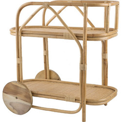 Artekko Rattan Τρόλεϊ - Μπαρ από Ρατάν σε Φυσική Απόχρωση (77.5x46.7x76.2)cm