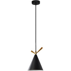 POWERTECH φωτιστικό οροφής HLL-0066, E27, Φ15, μεταλλικό, μαύρο
