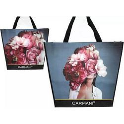 Carmani Τσάντα Ώμου με Τσέπη Πλαστική- Floral Dreamers