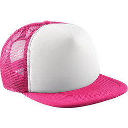 Παιδικό Καπέλο Trucker B645b Beechfield Vintage Snapback Fuchsia/White