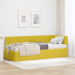 vidaXL Κρεβάτι Γωνίας με Στρώμα 2τμχ 80x200cm Κίτρινο 3393804