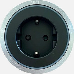 Εξάρτημα Schuko για Track Socket Ασημί - Μπλε LED, 16 A/250 V & Περιστροφή 90