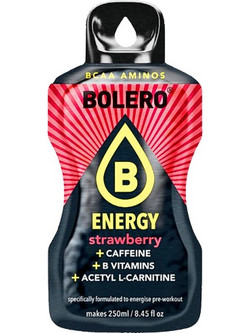 Bolero Energy Strawberry (Φράουλα) Ενεργειακό Ρόφημα χωρίς Ζάχαρη σε Σκόνη 7gr