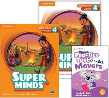 SUPER MINDS 4 SUPER PACK 3 (SB + WB + 3 PRACTICE TESTS MOVERS + WORDLIST) 2ND ED