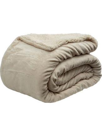 Κουβέρτα Epavlis Διπλής Όψης Velour με Sherpa 3030 Υπέρδιπλη Χρ.Cream 220Χ240