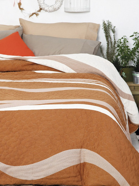 Palamaiki Κουβερλί Cotton Rich 160x260 WAVES ECRU/SALMON Καφέ