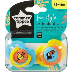 Tommee Tippee Closer To Nature Fun Air Ορθοδοντικές Πιπίλες Σιλικόνης 0-6m Giraffe Tucan 2τμχ