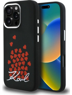 Karl Lagerfeld Silicone Heart Sign Logo Magsafe Back Cover Black (iPhone 16 Pro Max)