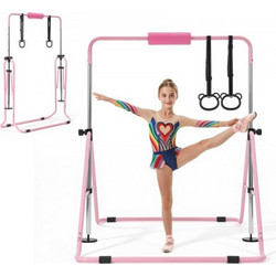 VEVOR Gymnastic Bars for Kip, 63,5 kg Πτυσσόμενη Μπάρα προπόνησης χωρητικότητας, Ρυθμιζόμενο ύψος Γυμναστική Οριζόντια Μπάρα για το σπίτι, Προπονητικός εξοπλισμός για εσωτερικούς και εξωτερικούς χώρου
