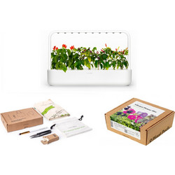 Click And Grow Smart Garden 9 + Vibrant Flower Mix + Accessories Kit (White) - Bundle