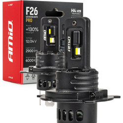 AMiO - Λάμπες LED F26 Pro Series H4/H19 12/24V 68W 2900-3550lm 6.000K Full Can-Bus Plug&Play - 2 Τεμ. (04871/AM)