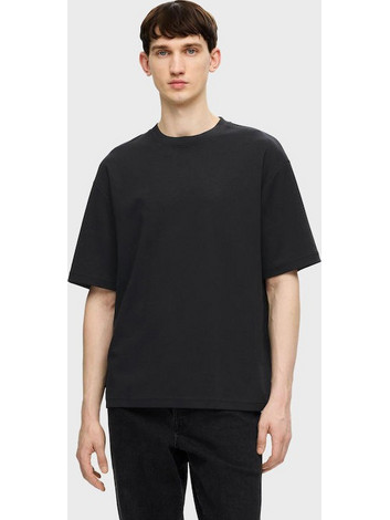SELECTED SLHLOOSEOSCAR SS O-NECK TEE NOOS ΜΑΥΡΟ