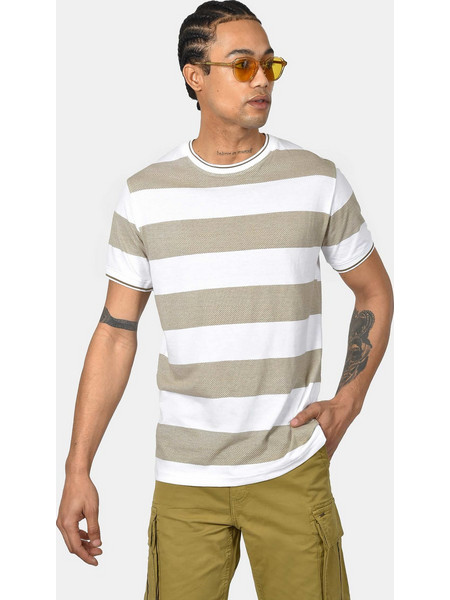 Ανδρικό Ριγέ T-shirt Normal Fit - Άνεση & Εύκολο Styling - ΜΠΕΖ