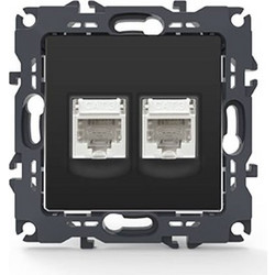Aca Light PRIME ΠΡΙΖΑ ΤΗΛΕΦΩΝΟΥ MAT ΑΝΘΡΑΚΙ ΜΕ ΒΥΣΜΑ 2XRJ11 CAT3 IP20