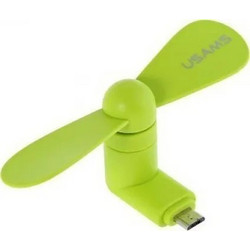 Usams microUSB mini Fan Ανεμιστηράκι Κινητού Πράσινο