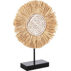 ΕΠΙΤΡΑΠΕΖΙΟ ΔΙΑΚΟΣΜΗΤΙΚΟ ΙΝΕΣ RAFFIA ΣΕ ΦΥΣΙΚΟ ΜΑΥΡΗ ΞΥΛΙΝΗ ΒΑΣΗ 18x9x43