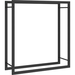 vidaXL Ραφιέρα Καυσόξυλων Ματ Μαύρο 80x28x86 εκ. Ατσάλι 350307
