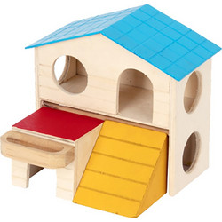 Pawise Ξύλινο Σπιτάκι Διώροφο για Τρωκτικά 16x15.5x13cm