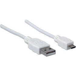 IC Intracom Regular USB 2.0 to micro USB Cable Λευκό 1.8m (324069)