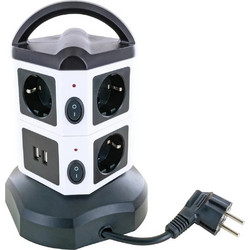 Schwaiger Πολύπριζο 7 Θέσεων με USB-A και Καλώδιο 1.8m STDT2718