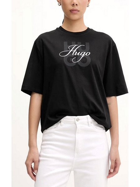 HUGO T-SHIRT DASHIRE_5 LOGO ΜΑΥΡΟ