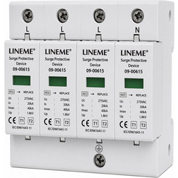 Αντικεραυνικό Πίνακα AC T1+T2 4P 275VAC In 20kA Imax 40kA LINEME 09-00602